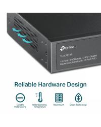 SWITCH NÃO GERENCIÁVEL C/ 16P 10/100MBPS POE+ E 2P GIGABIT TL-SL1218P SMB