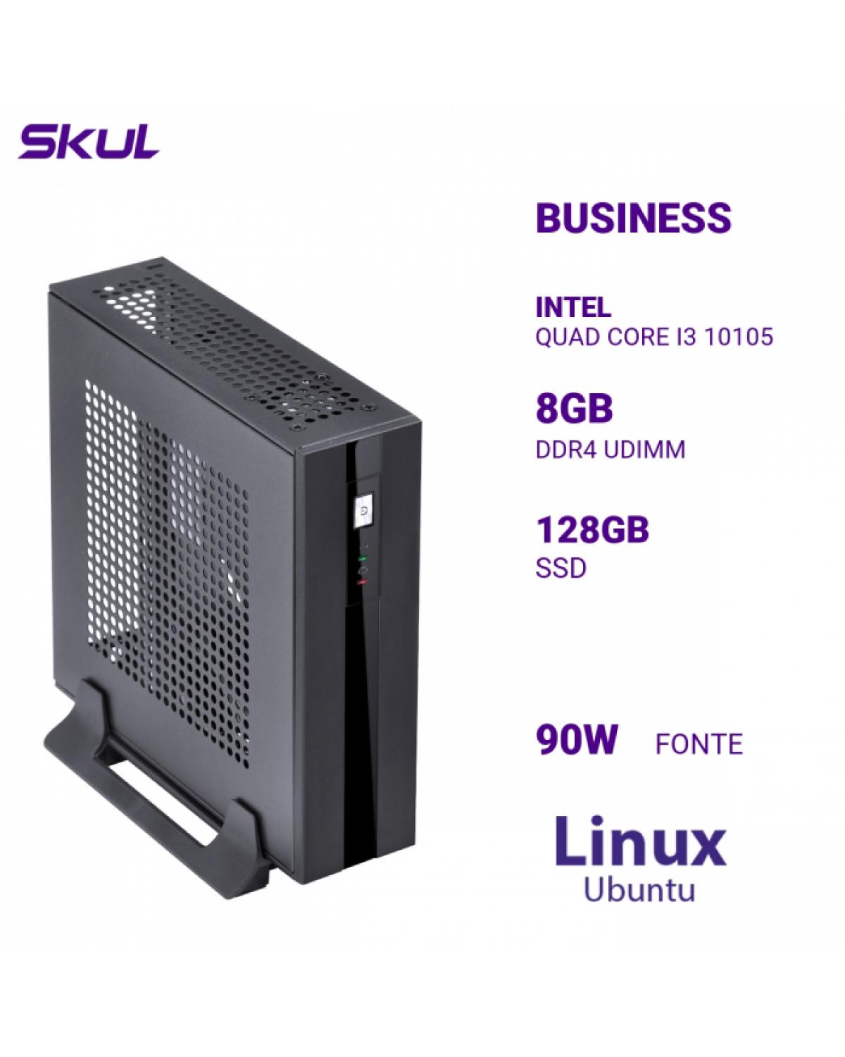 MINI COMPUTADOR BUSINESS B300 QUAD CORE I3 10105 MEM 8GB DDR4 SSD 128GB FONTE 90W LINUX