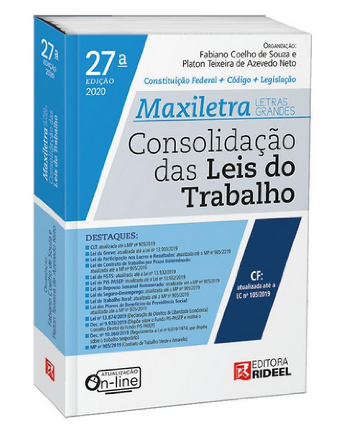 CONSOLIDAÇÃO DAS LEIS DO TRABALHO – MAXILETRA – 27ª Edição | 2020