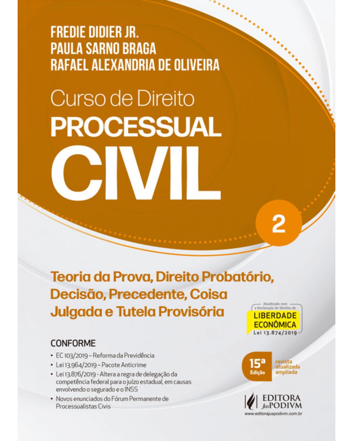 Curso de direito processual civil - Volume 2:  - 15ª Edição | 2020