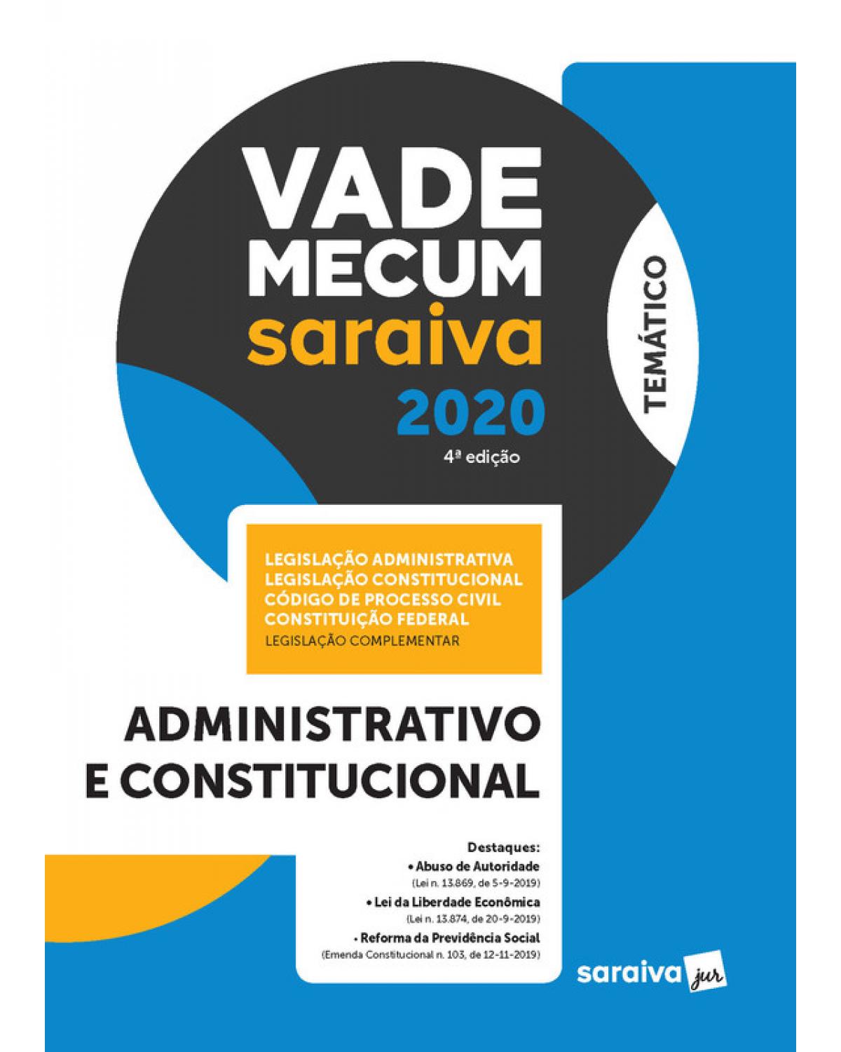 Vade mecum Saraiva 2020 - administrativo e constitucional - 4ª Edição | 2020