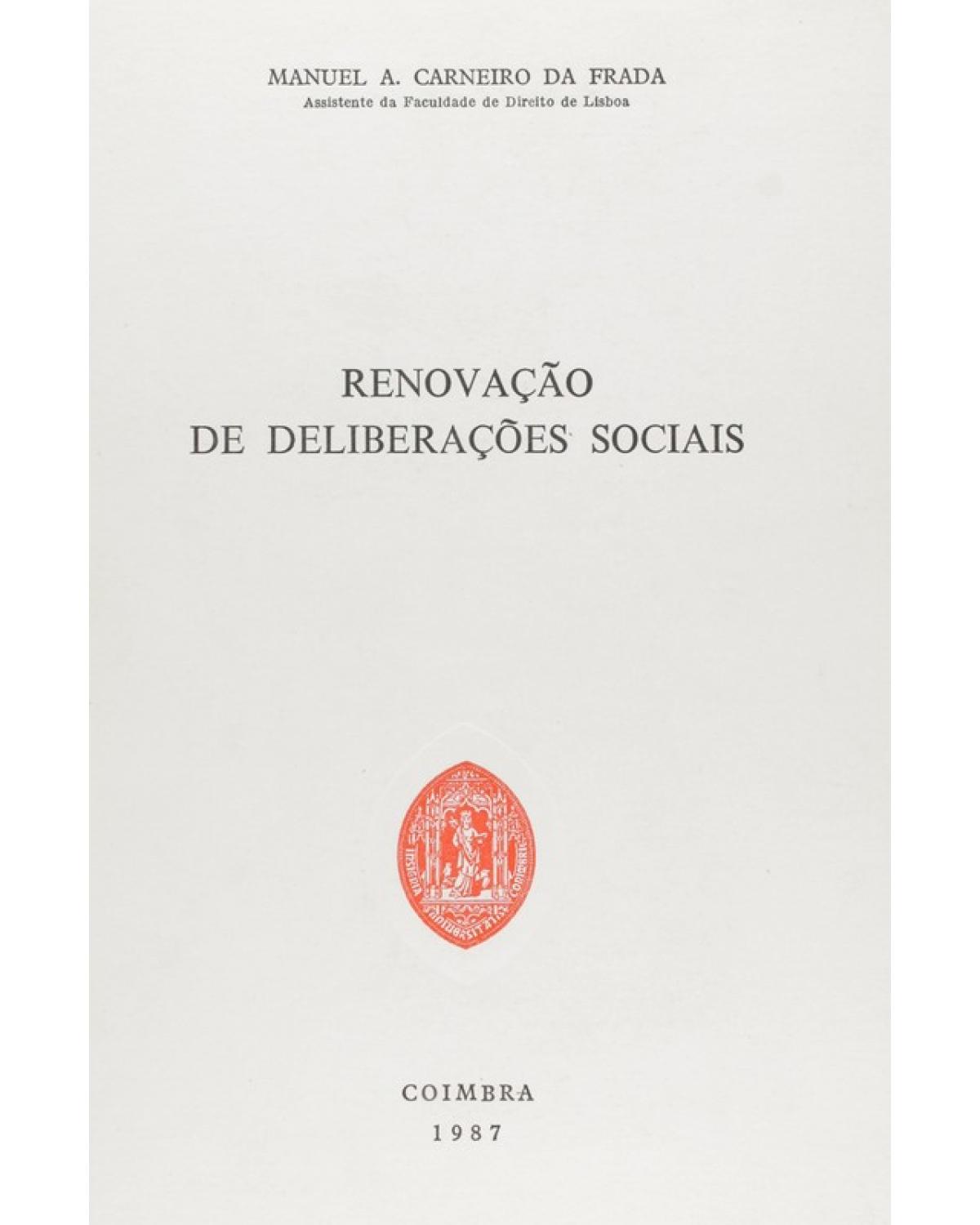 Renovação de deliberações sociais - 1ª Edição | 1987