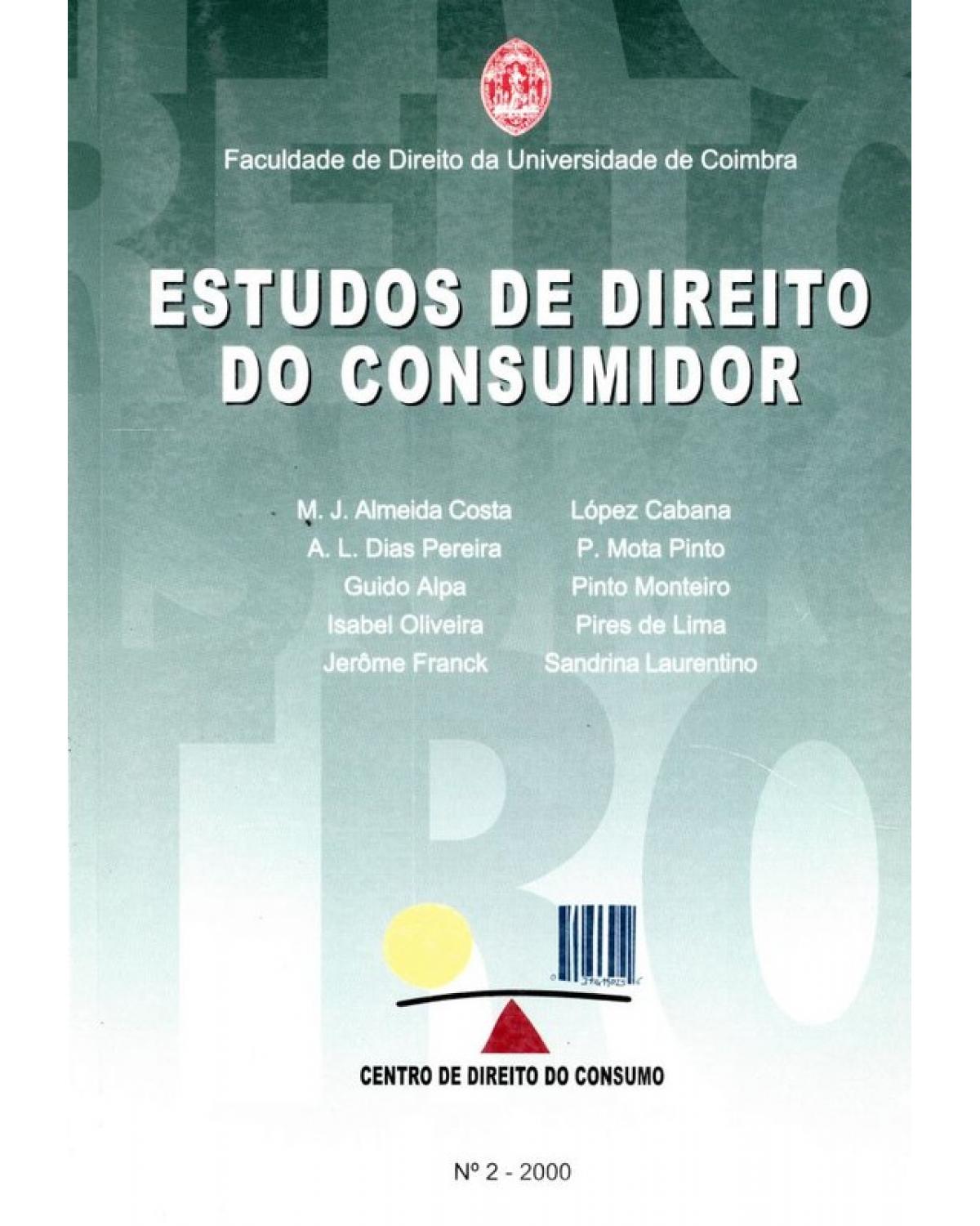 Estudos de direito do consumidor - Volume 2:  - 1ª Edição | 2000