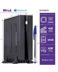 MINI COMPUTADOR BUSINESS B100 - CELERON DUAL CORE J4005 2.0GHZ 4GB DDR4 SODIMM SSD 60GB 4XUSB 3.0 FONTE 60W WIN 10 PRO