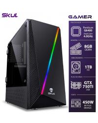 COMPUTADOR GAMER 1000 - PENTIUM G6400 4.0GHZ 10ª GER. MEM. 8GB DDR4 HD 1TB GTX 750 TI 2GB FONTE 450W BRONZE - SEM PPB