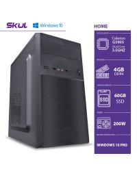 COMPUTADOR HOME H100 - CELERON DUAL CORE G5905 3.5GHZ MEM. 4GB DDR4 SSD 60GB HDMI/VGA FONTE 200W WINDOWS 10 PRO