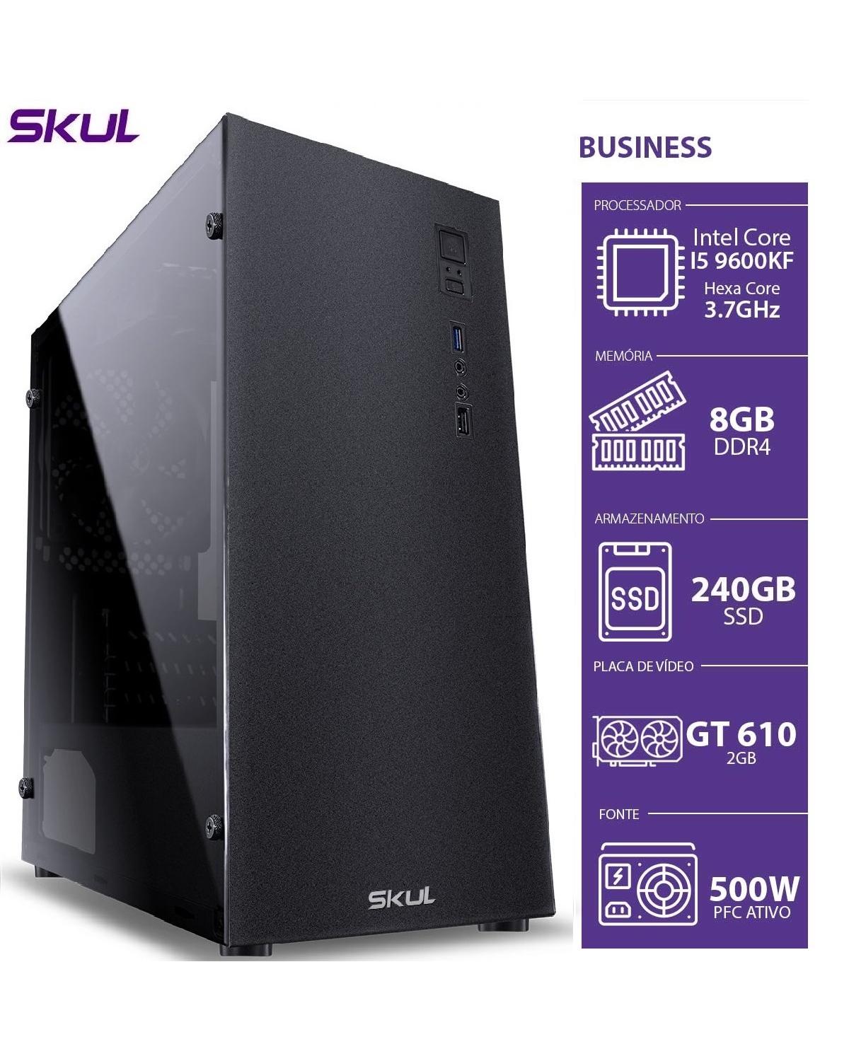 COMPUTADOR BUSINESS B500 - I5-9600KF 3.7GHZ 9GER MEM. 8GB DDR4 SSD 240GB GT610 2GB W.COOLER 120MM FONTE 500W PFC ATIVO