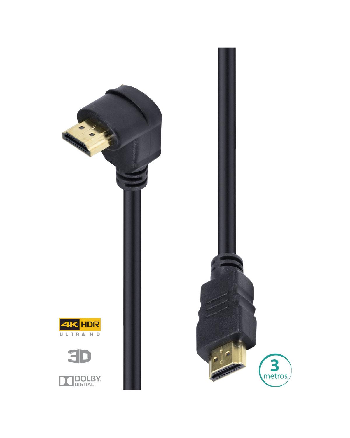 CABO HDMI 2.0 4K ULTRA HD 3D CONEXÃO ETHERNET COM 01 CONECTOR 90º 3 METROS - H2090-3