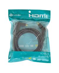 CABO HDMI 2.0 4K ULTRA HD 3D CONEXÃO ETHERNET CONECTORES 180° 2 METROS - H20B180-2