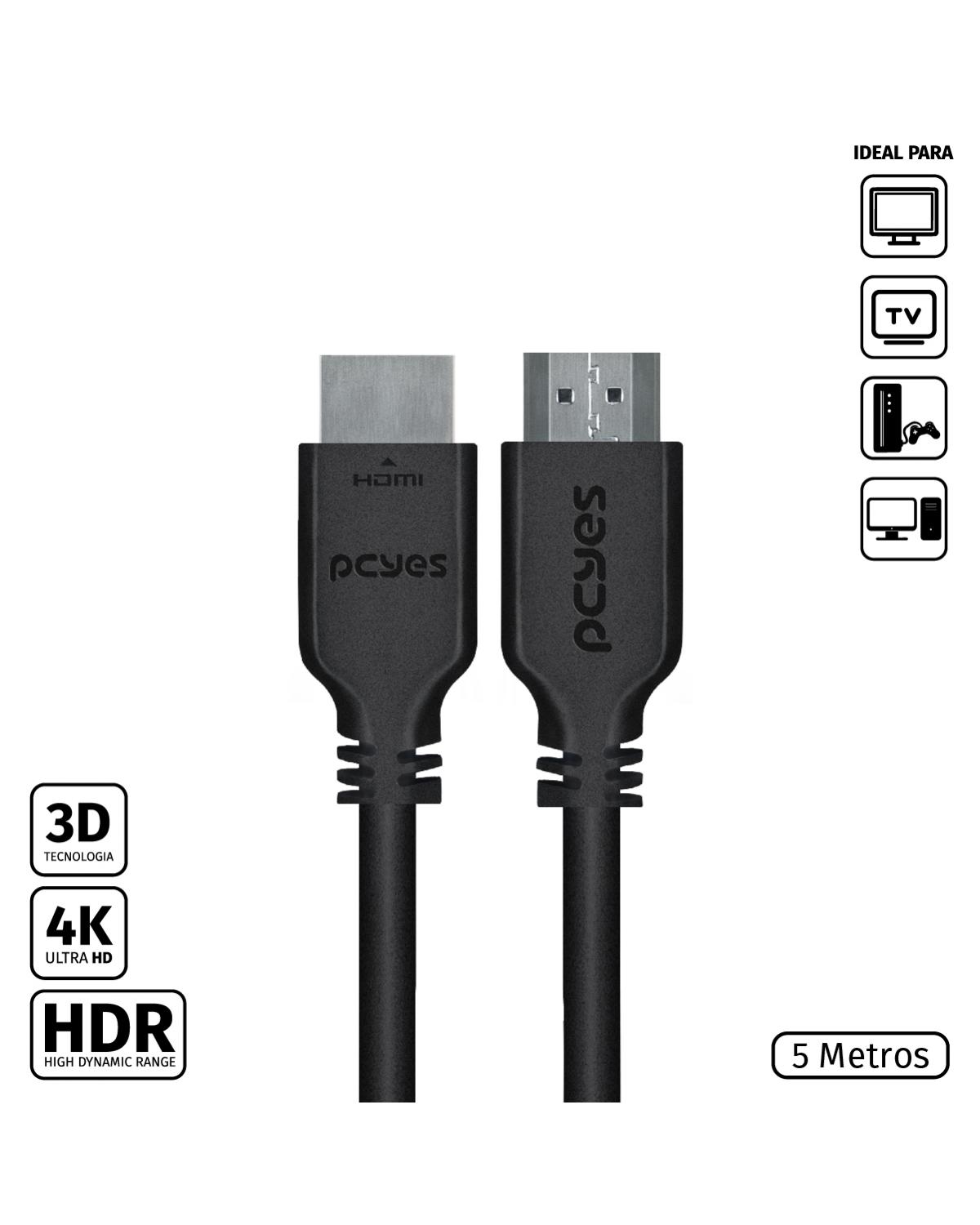 CABO HDMI 2.0 4K 28AWG PURO COBRE 5 METROS - PHM20-5