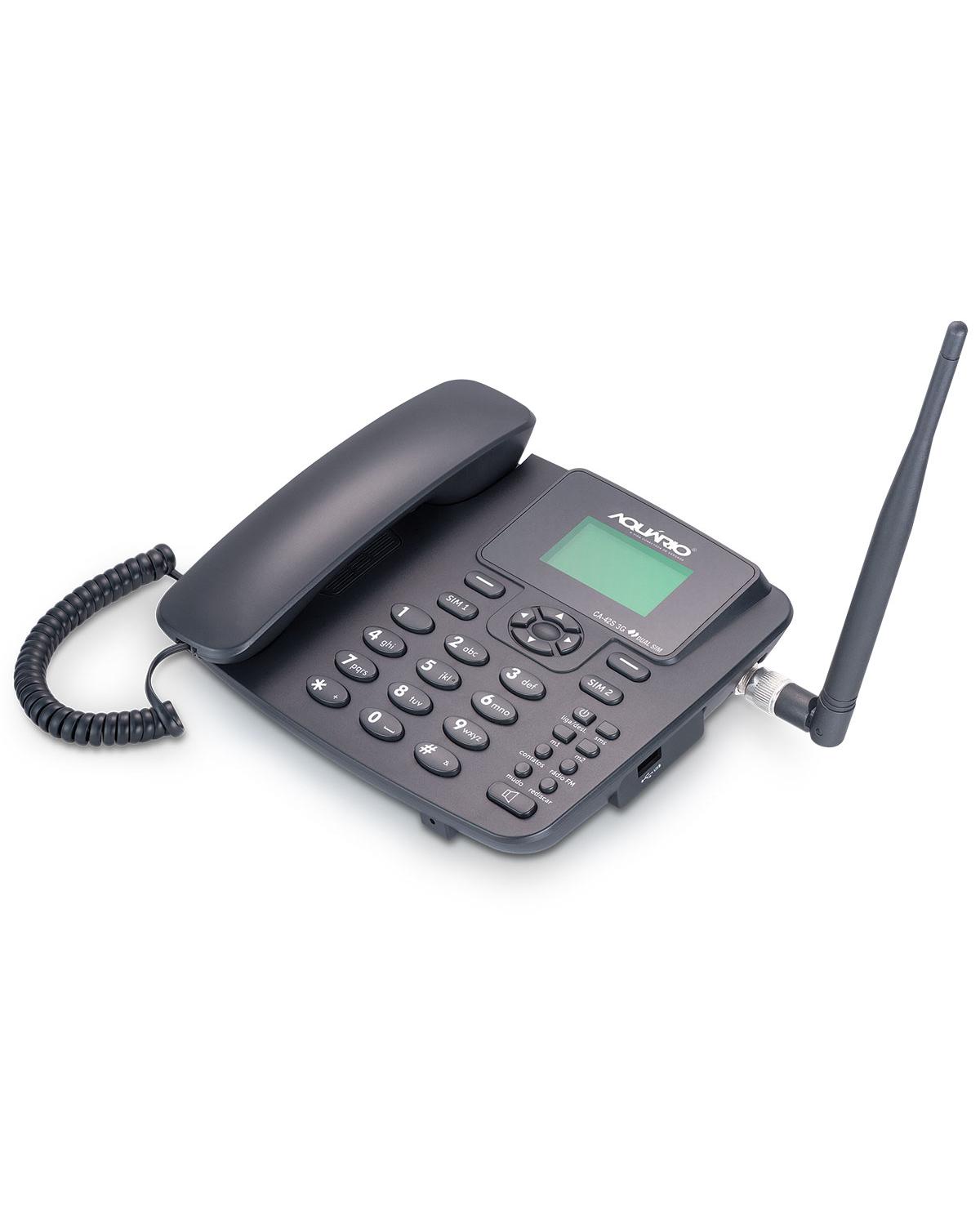 TELEFONE CELULAR RURAL FIXO DE MESA 3G PENTABAND  850, 900 ,1800, 1900 E 2100MHZ DUAL CHIP CA-42S3G