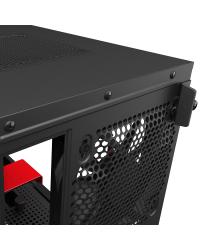 GABINETE MINI-ITX - H210I MATTE BLACK/RED - COM CONTROLADORA DE FANS + FITA DE LED - CA-H210I-BR