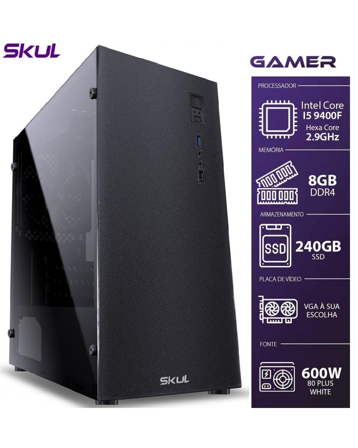 COMPUTADOR GAMER 5000 - I5 9400F 2.9GHZ 9ª GER. MEM. 8GB DDR4 SSD 240GB SEM VIDEO INTEGRADO FONTE 600W