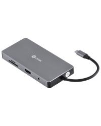 HUB USB TIPO C TYPE C 10 EM 1 - 3 USB 3.0 + CARTÃO SD TF + HDMI + VGA + ÁUDIO P2 + RJ45 + POWER DELIVERY (PD) 60W HC-10