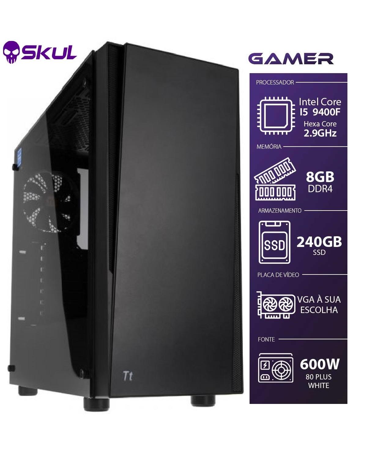 COMPUTADOR GAMER 5000 - I5 9400F 2.9GHZ 9ª GER. SEM VÍDEO INTEGRADO MEM. 8GB DDR4 SSD 240GB FONTE 600W