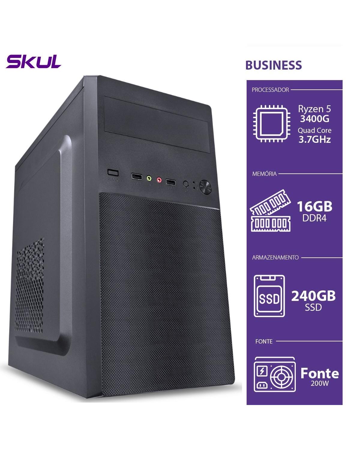 COMPUTADOR BUSINESS B500 - RYZEN 5 3400G 3.7GHZ 16GB DDR4 SSD 240GB HDMI/VGA FONTE 300W