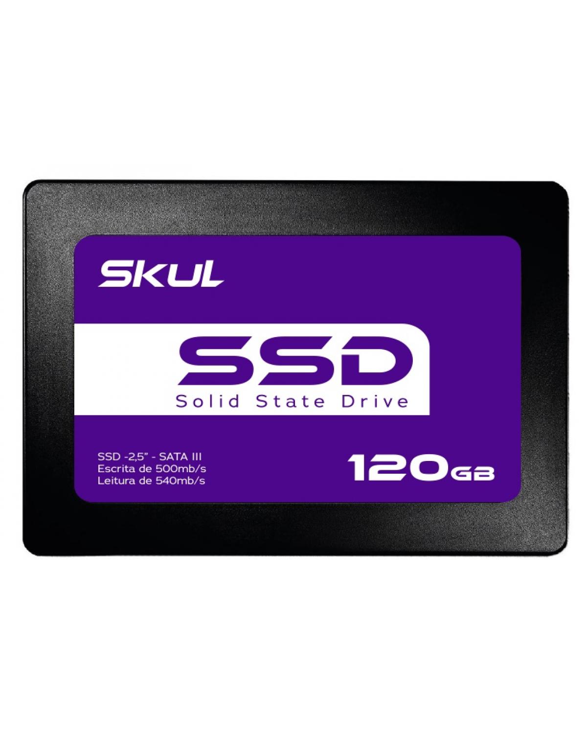 SSD 2.5 120GB SATA III SKUL LEIT 540MBPS / ESCRITA 500MBPS SD120SK