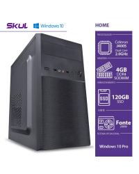 COMPUTADOR HOME H100 - CELERON DUAL CORE J4005 2.00GHZ 4GB DDR4 SODIMM SSD 120GB HDMI/VGA FONTE 200W WINDOWS 10 PRO