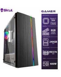 COMPUTADOR GAMER 5000 - R5 2600 3.4GHZ MEM. 8GB DDR4 SSD 240GB RX 570 4GB FONTE 400W