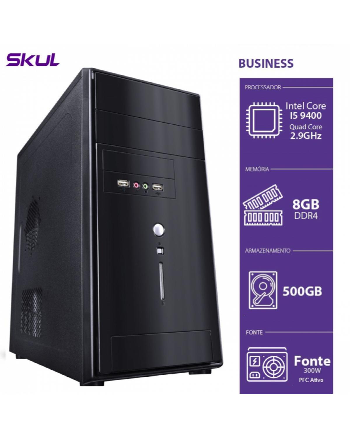 COMPUTADOR BUSINESS B500 - I5-9400 2.9GHZ 8GB DDR4 HD 500GB HDMI/VGA FONTE 300W PFC ATIVO