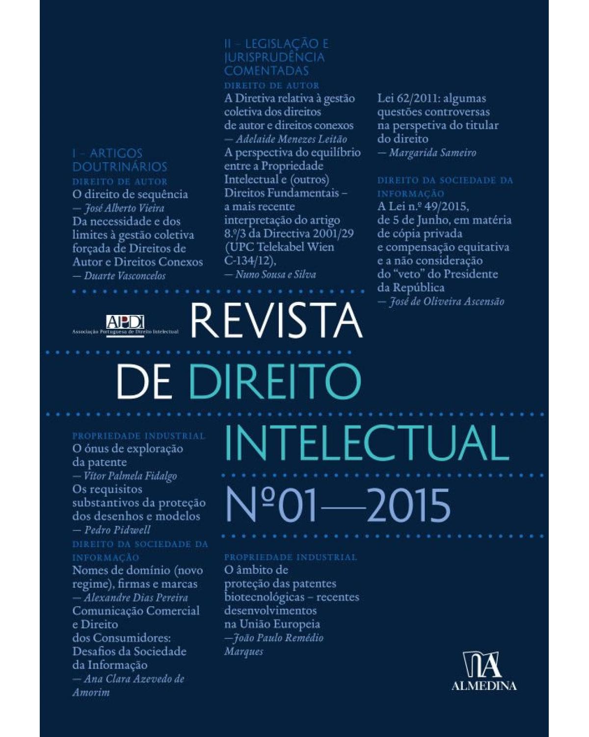Revista de direito intelectual - nº 01 - 1ª Edição | 2015