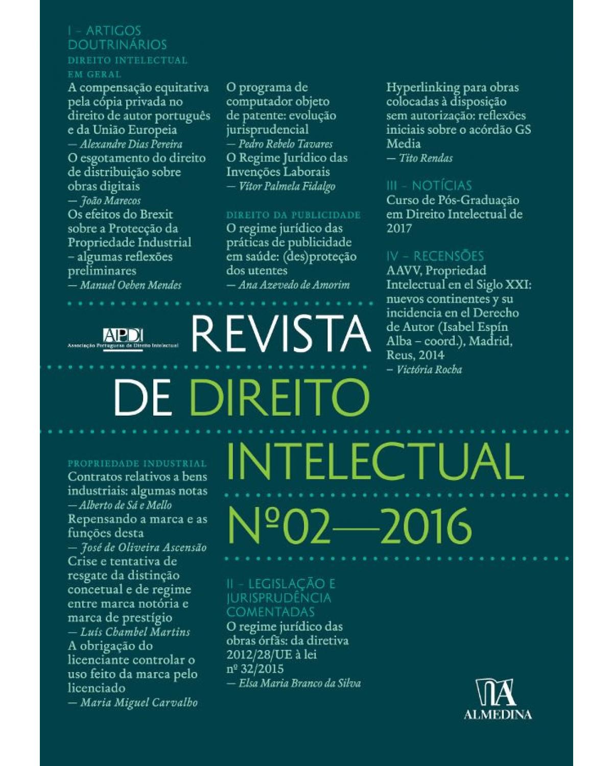 Revista de direito intelectual - nº 02 - 1ª Edição | 2016