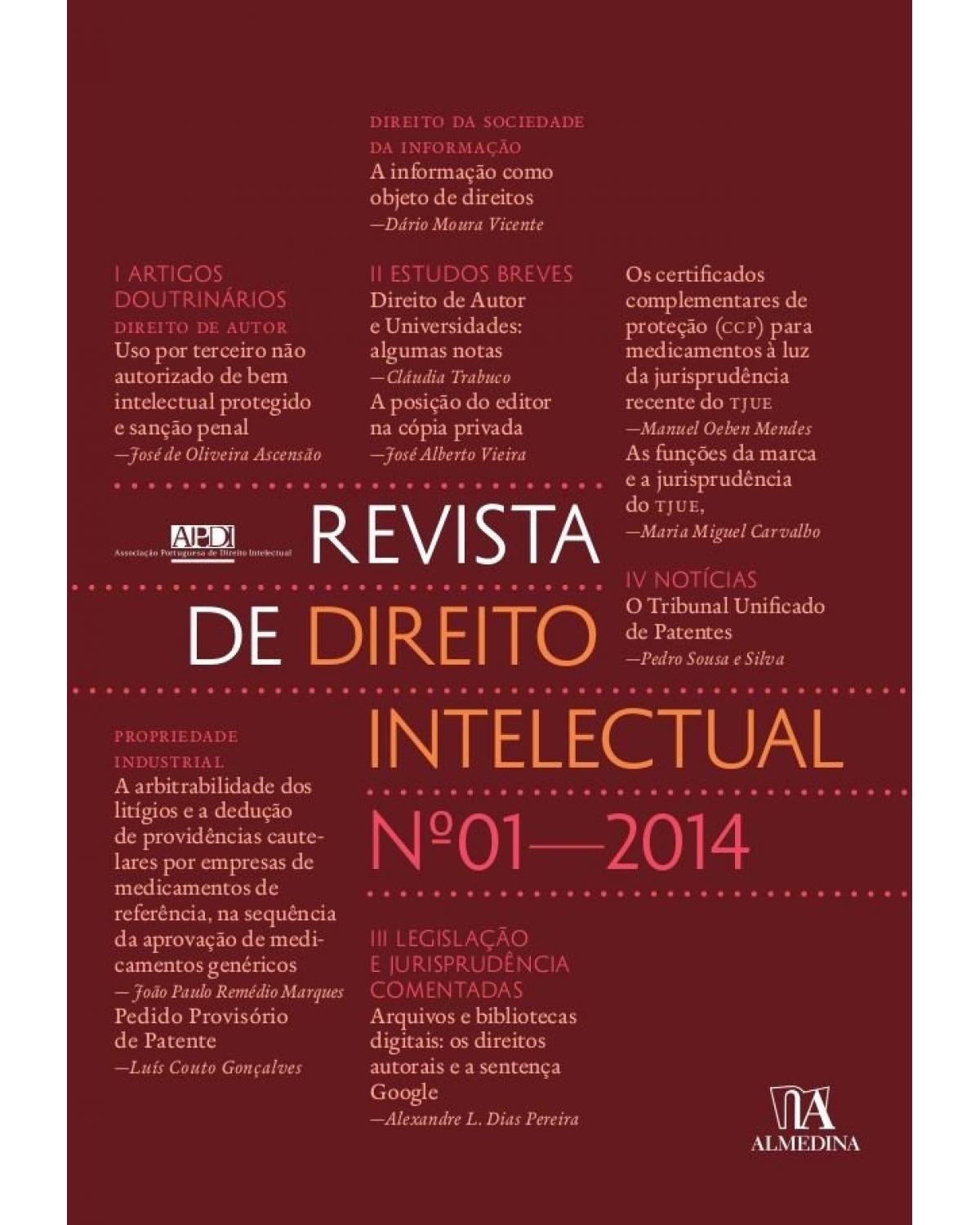 Revista de direito intelectual - nº 01 - 1ª Edição | 2014