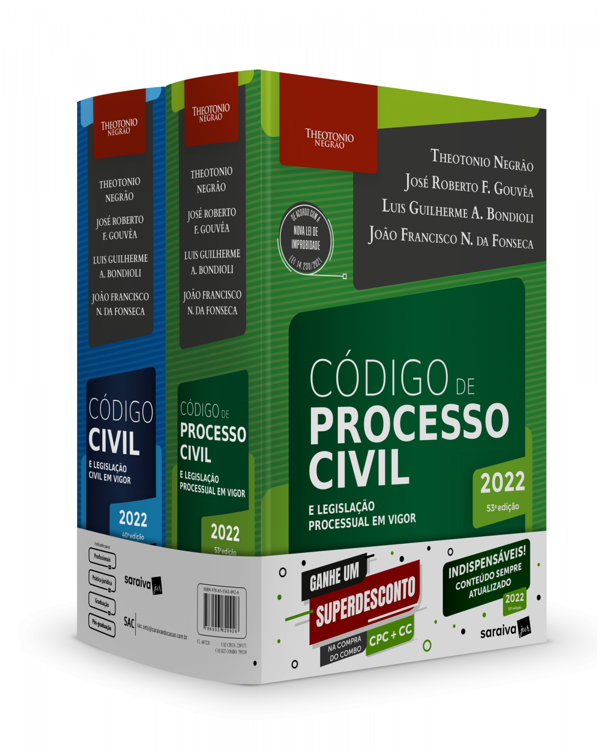 Combo TN - Código civil e Código de processo civil - 14ª Edição | 2022