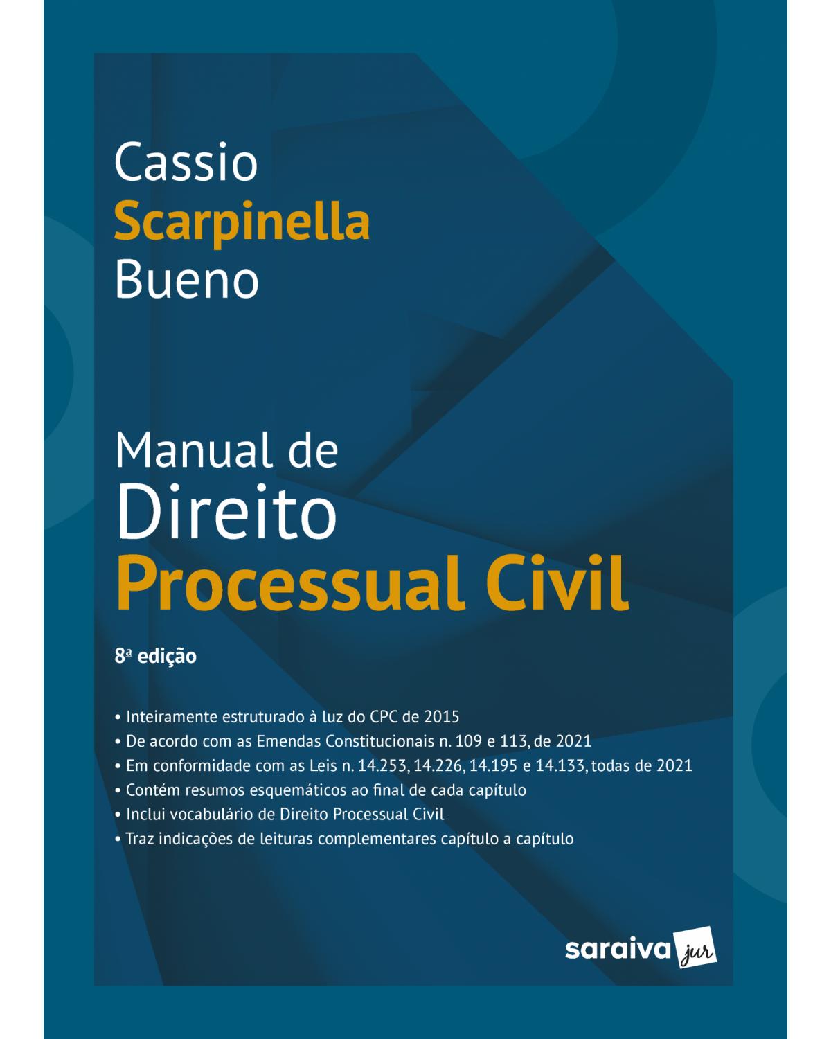 Manual de direito processual civil - 8ª Edição | 2022