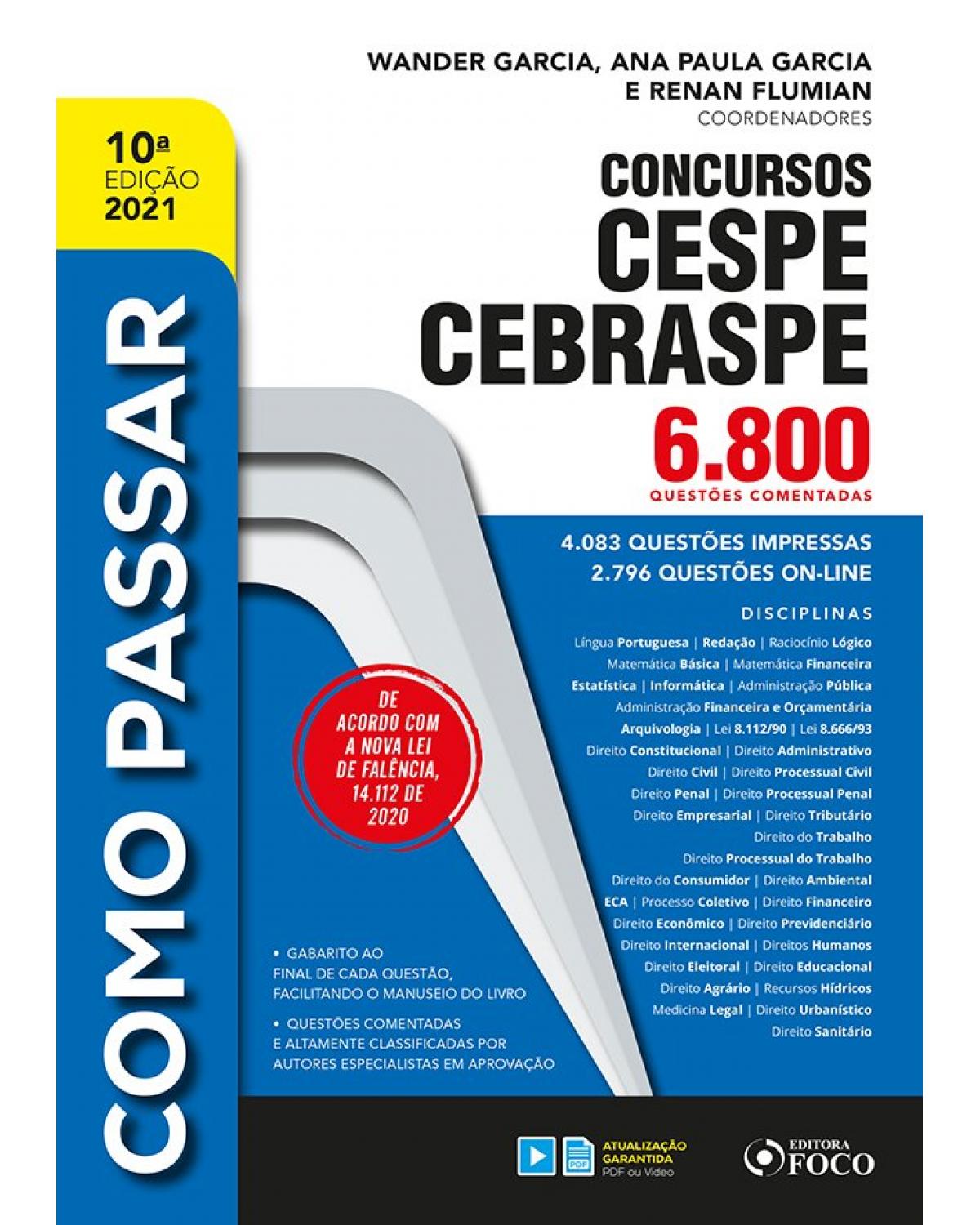 Como passar em concursos CESPE / CEBRASPE - 6.800 questões comentadas - 10ª Edição | 2021