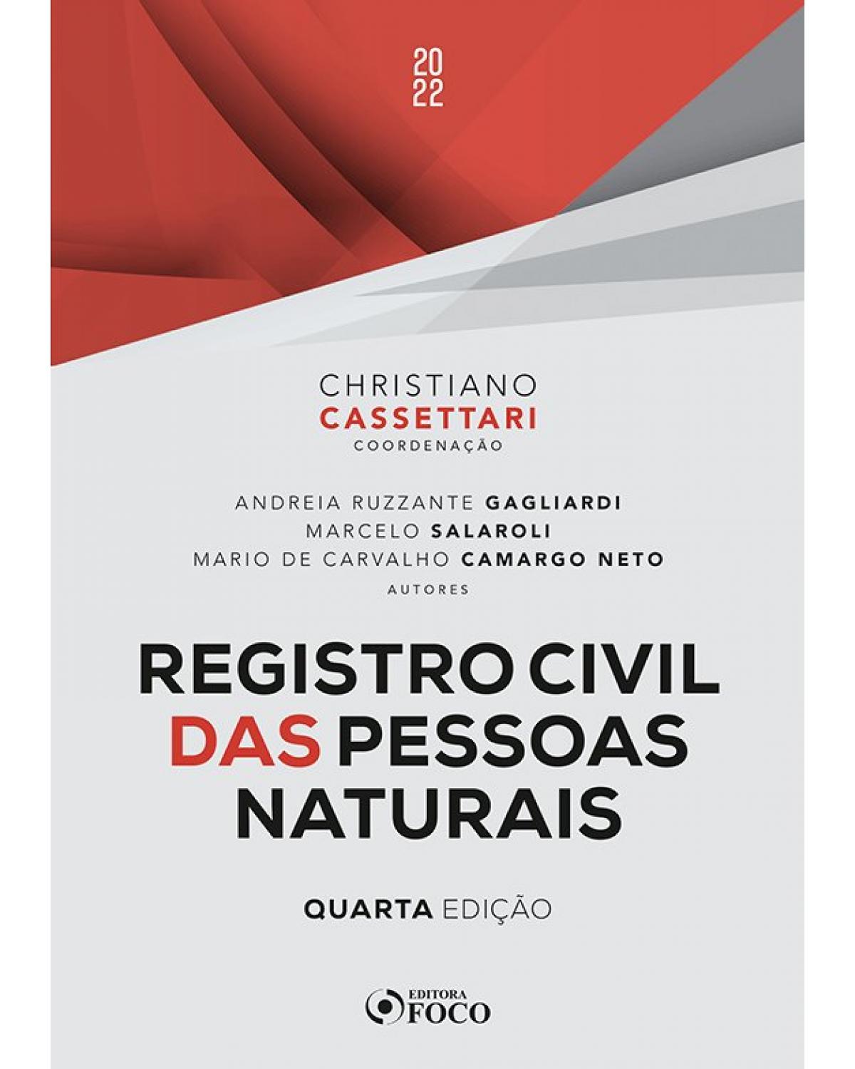 Registro civil das pessoas naturais - 4ª Edição | 2022