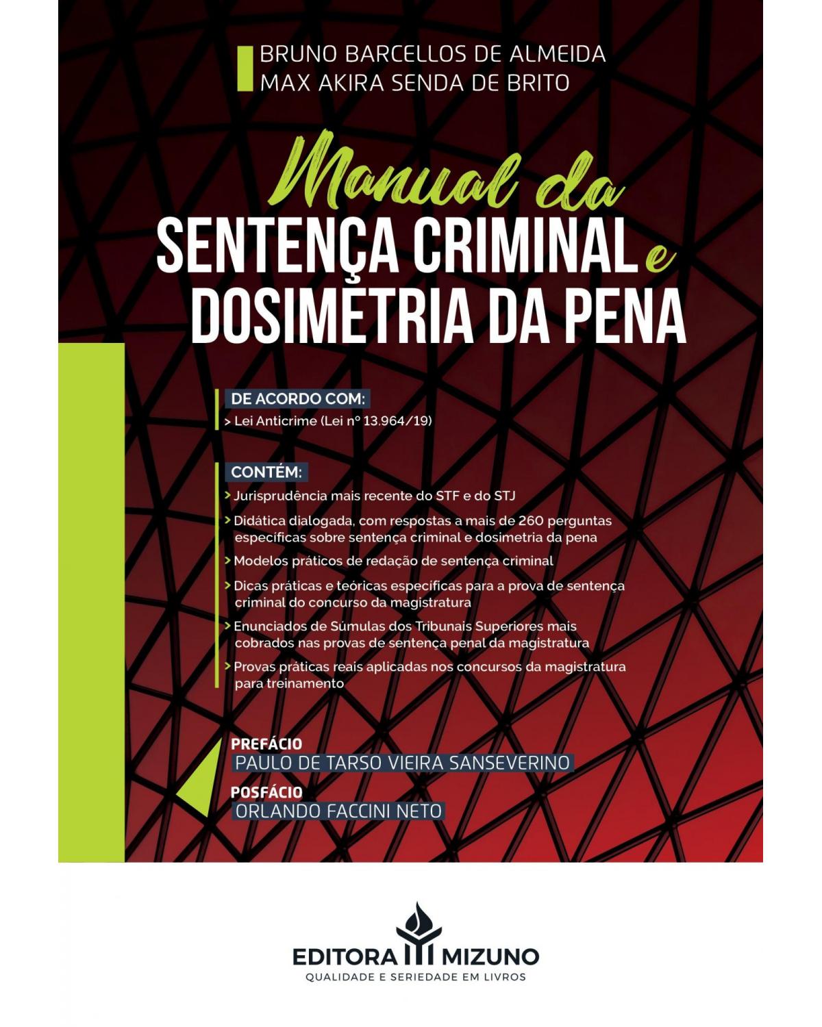 Manual da sentença criminal e dosimetria da pena - 1ª Edição | 2021