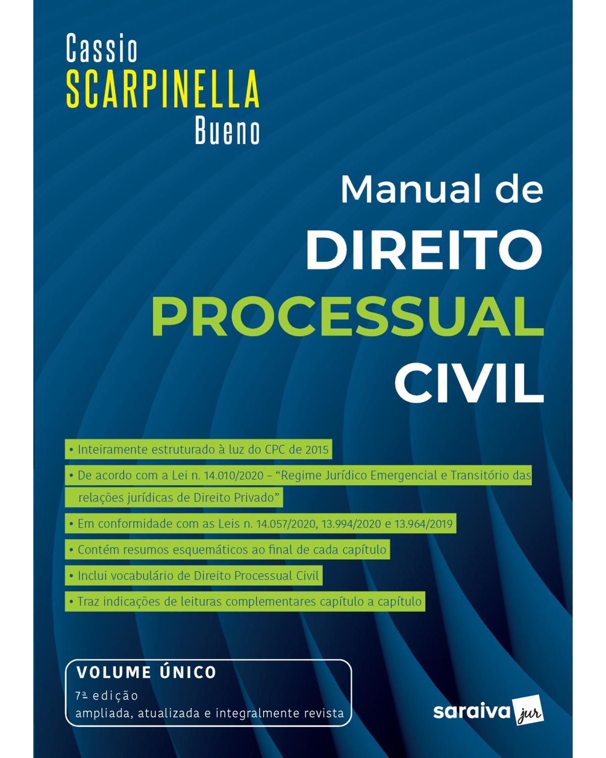 Manual de direito processual civil - 7ª Edição | 2021