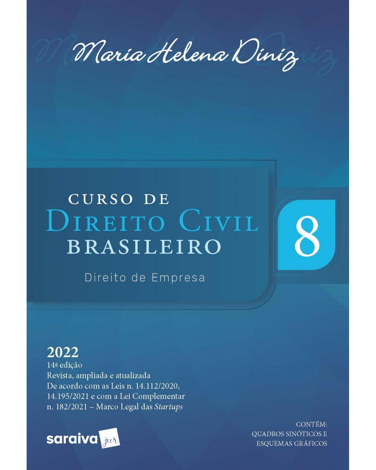 Curso de direito civil brasileiro - Direito de empresa - Volume 8:  - 14ª Edição | 2022