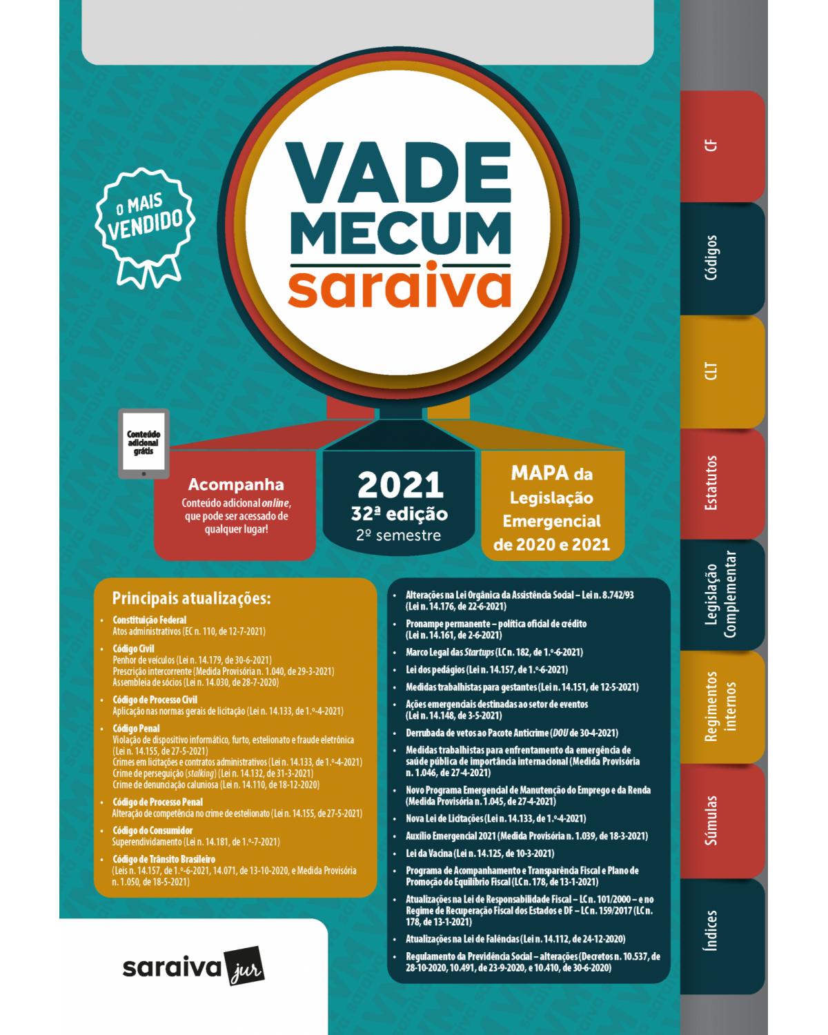 Vade mecum Saraiva 2021 - 32ª Edição | 2021