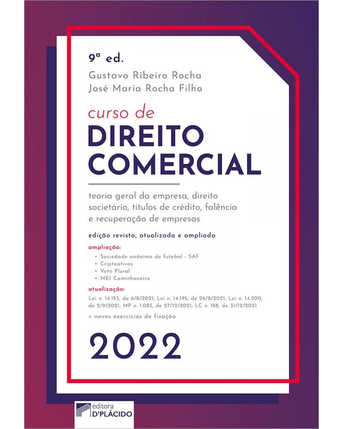 Curso de direito comercial - 9ª Edição | 2022
