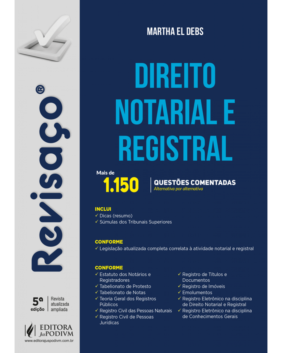 Revisaço - Direito notarial e registral - mais de 1.150 questões comentadas - 5ª Edição | 2022