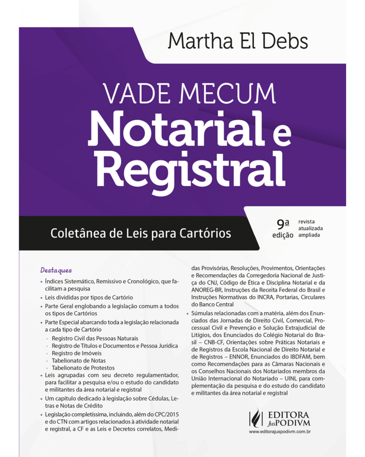 Vade mecum notarial e registral - Coletânea de leis para cartórios - 9ª Edição | 2022