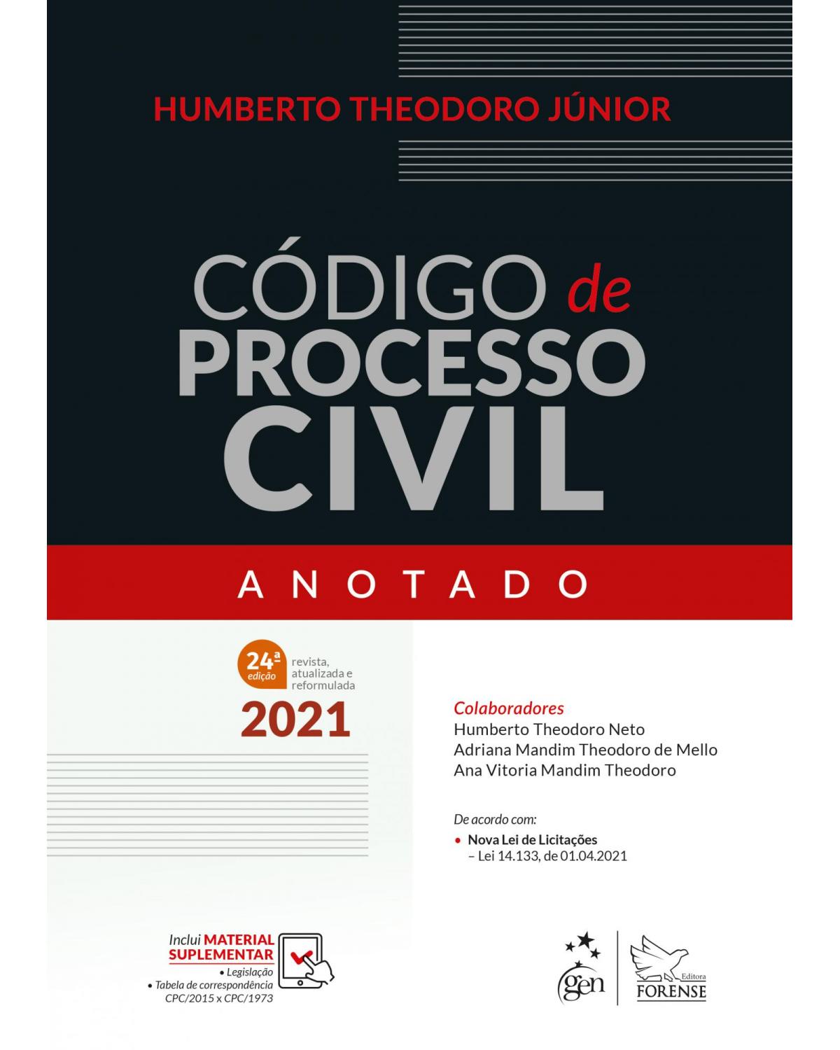 Código de Processo Civil Anotado - 24ª Edição | 2021