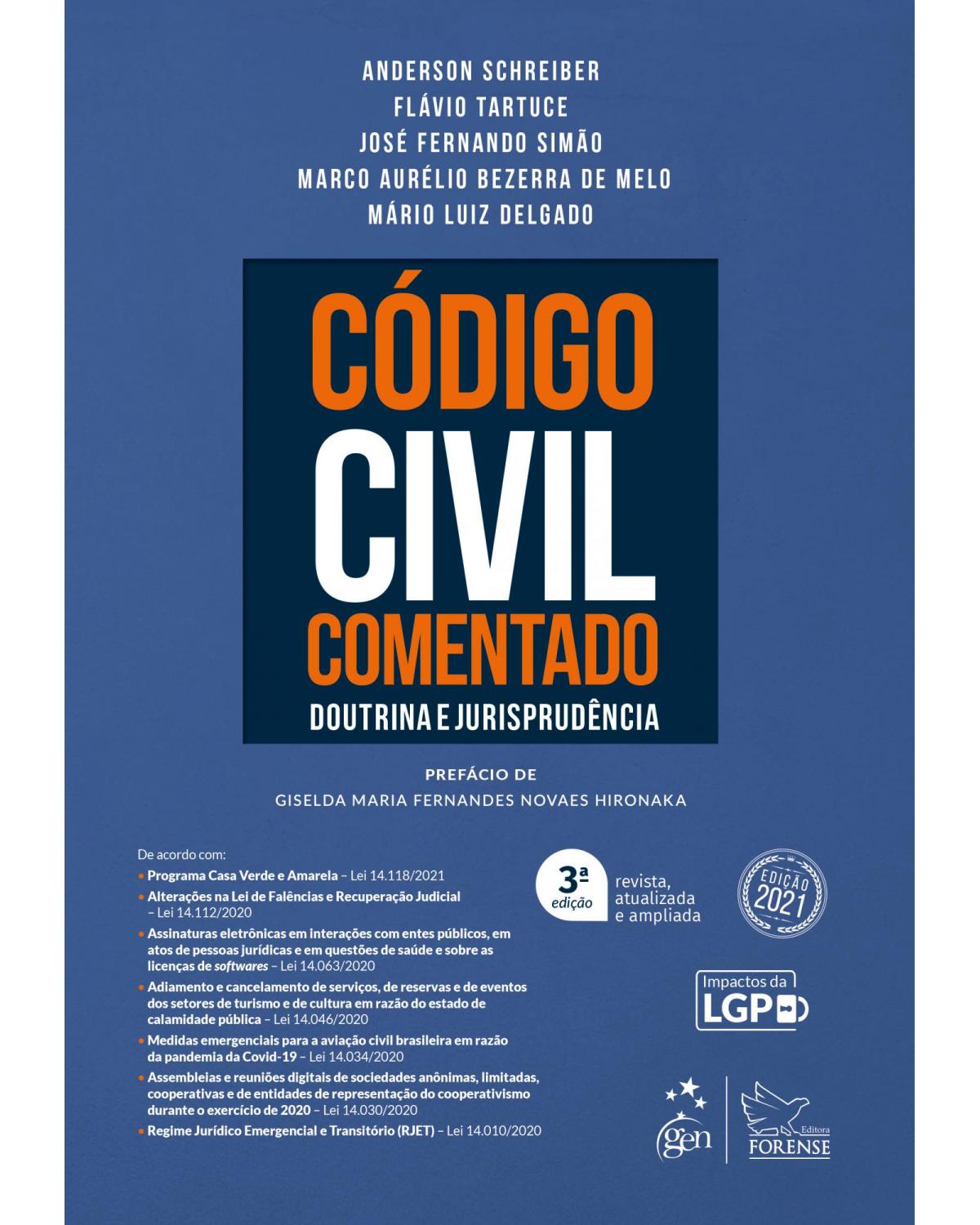 Código civil comentado - Doutrina e jurisprudência - 3ª Edição | 2021