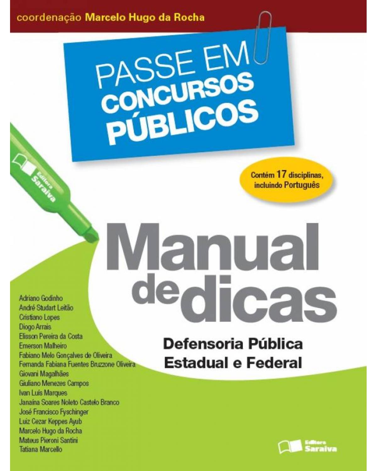 Manual de dicas - Defensoria Pública Estadual e Federal - 1ª Edição | 2013