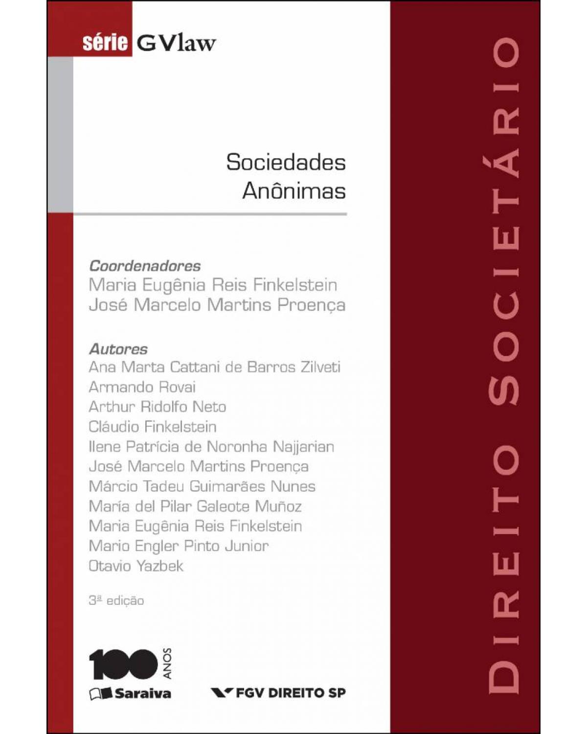 Sociedades anônimas - direito societário - 3ª Edição | 2014