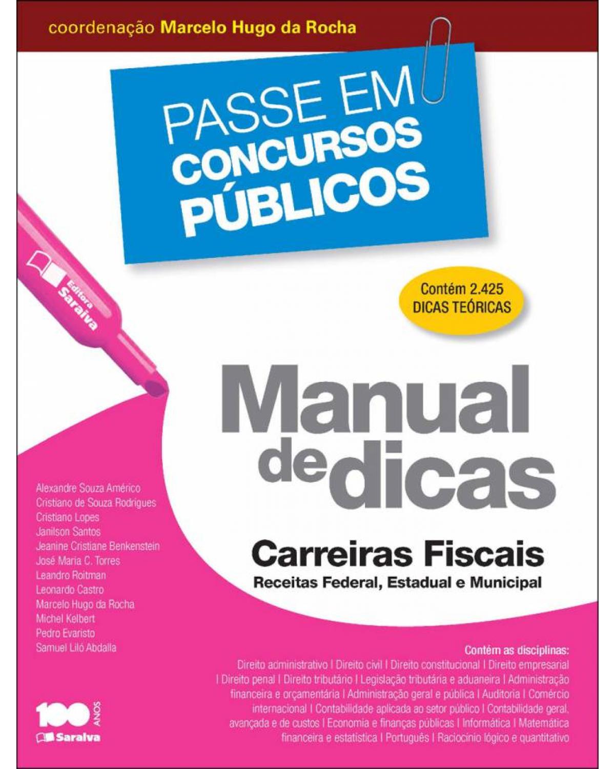 Manual de dicas - carreiras fiscais - Receitas federal, estadual e municipal - 1ª Edição | 2014