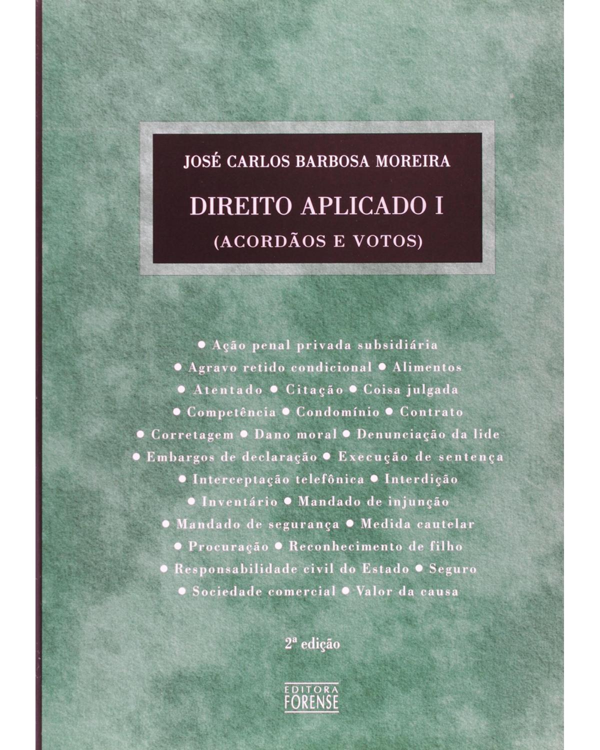 Direito aplicado I - Acordãos e votos - 2ª Edição | 2001