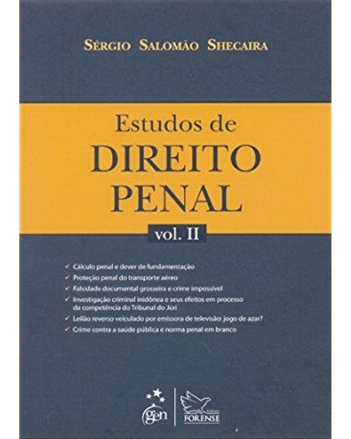 Estudos de direito penal - Volume 2:  - 1ª Edição | 2010