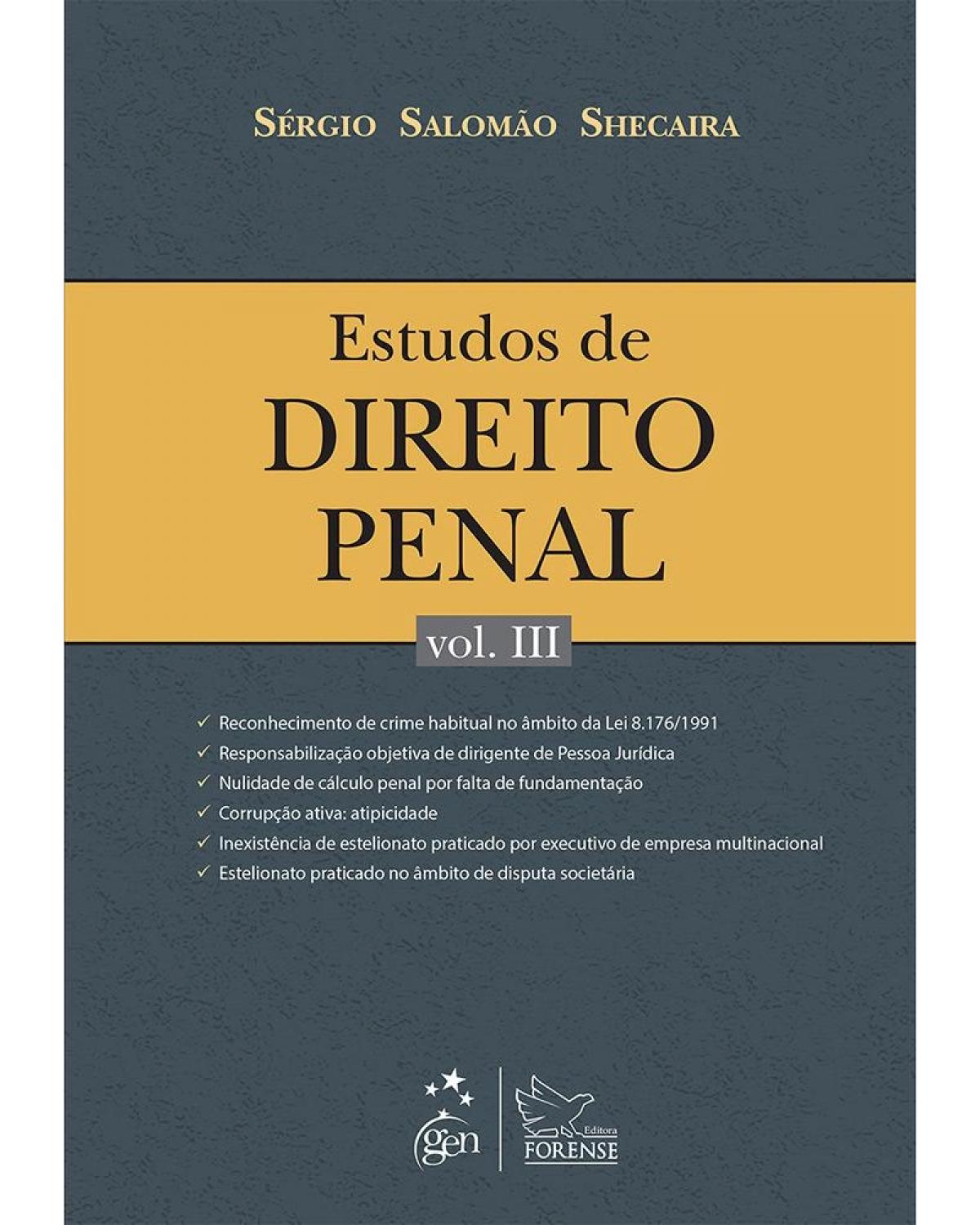 Estudos de direito penal - Volume 3:  - 1ª Edição | 2014
