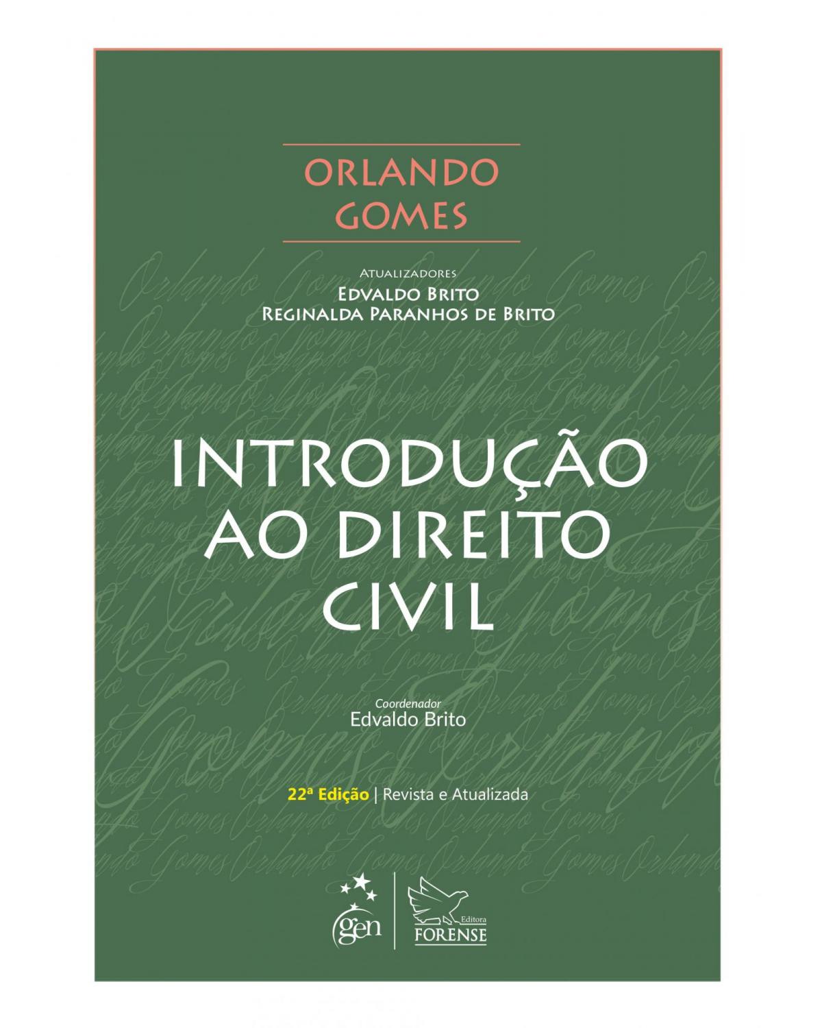 Introdução ao direito civil - 22ª Edição | 2019