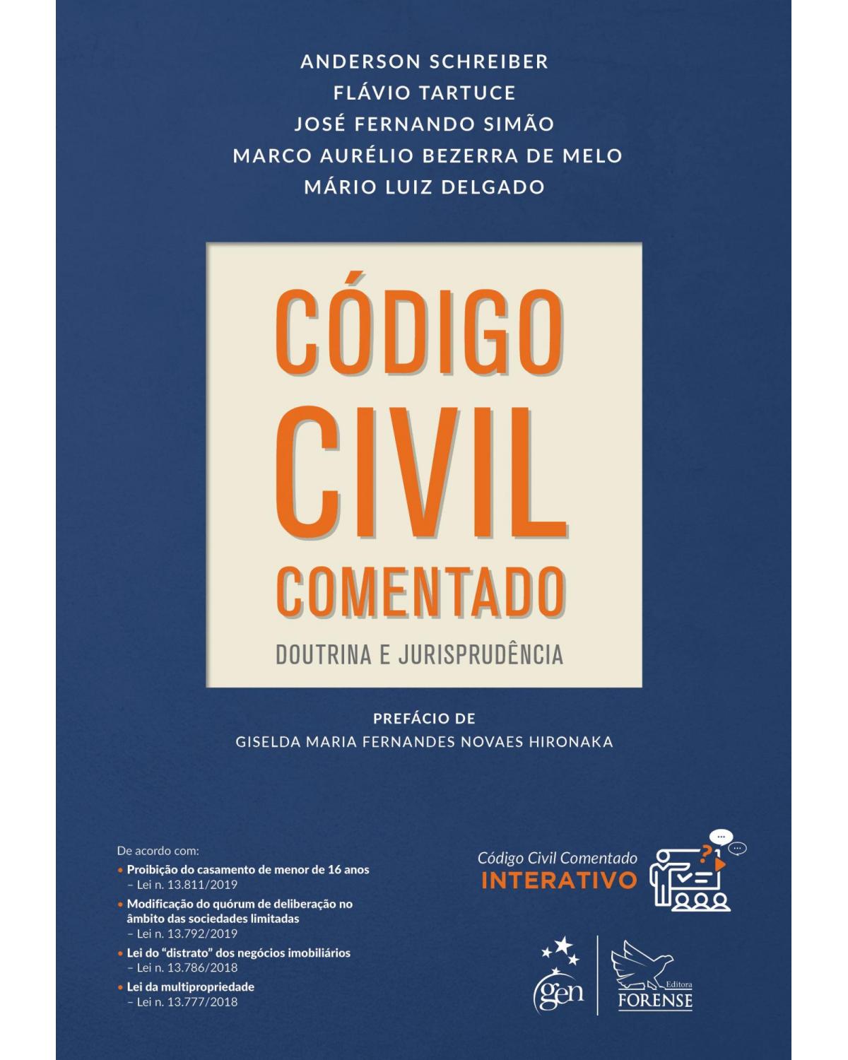 Código civil comentado - 1ª Edição | 2019