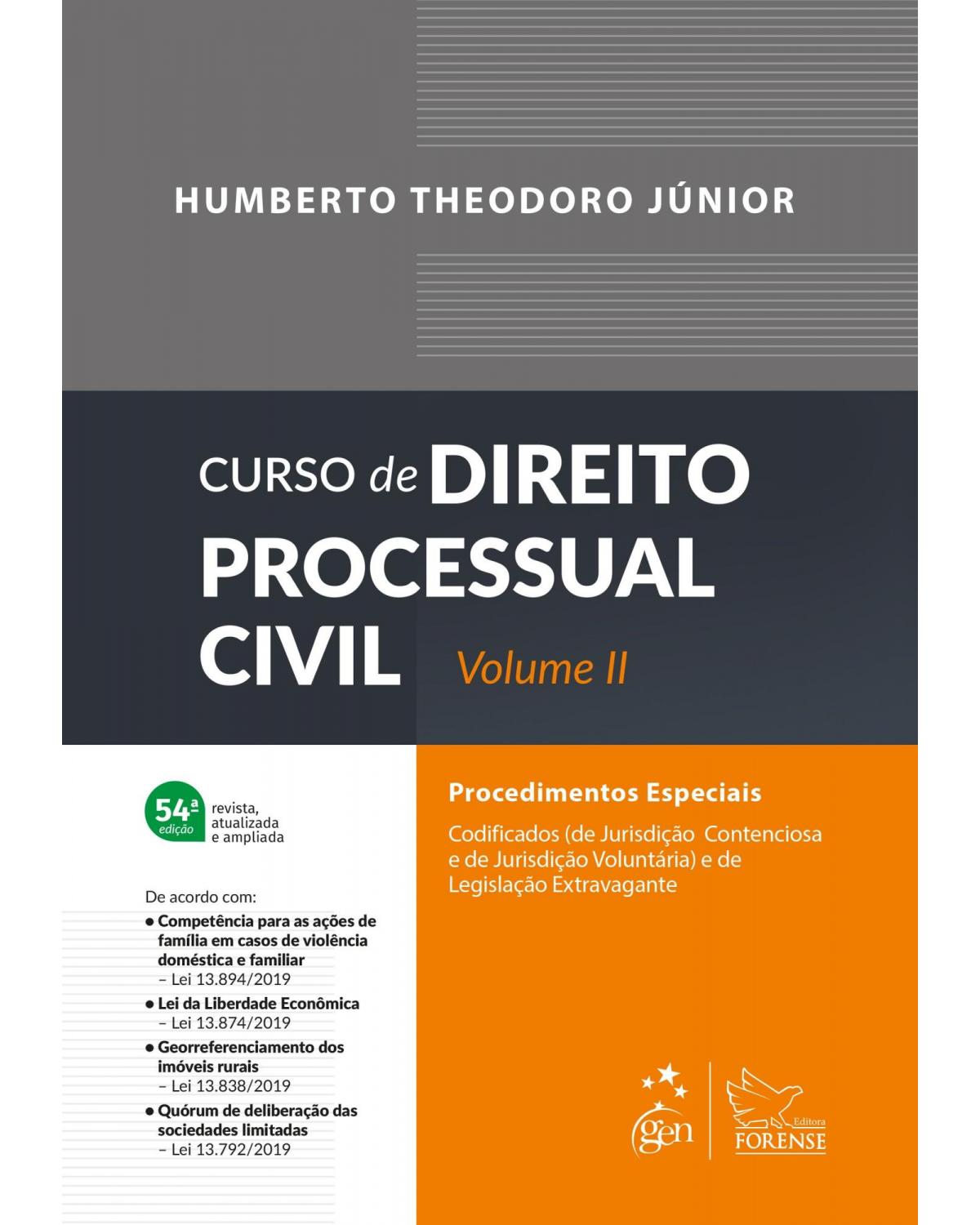 Curso de Direito Processual Civil - Vol. 2 - Volume 2:  - 54ª Edição | 2020