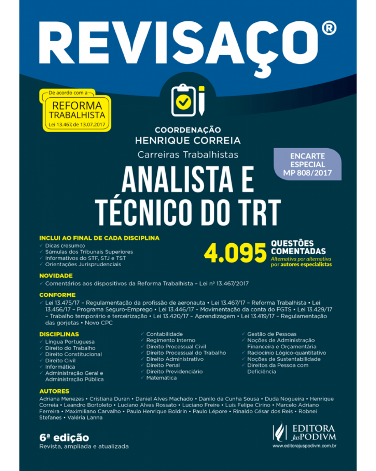 Analista e técnico do TRT - 4.095 questões comentadas - 6ª Edição | 2018
